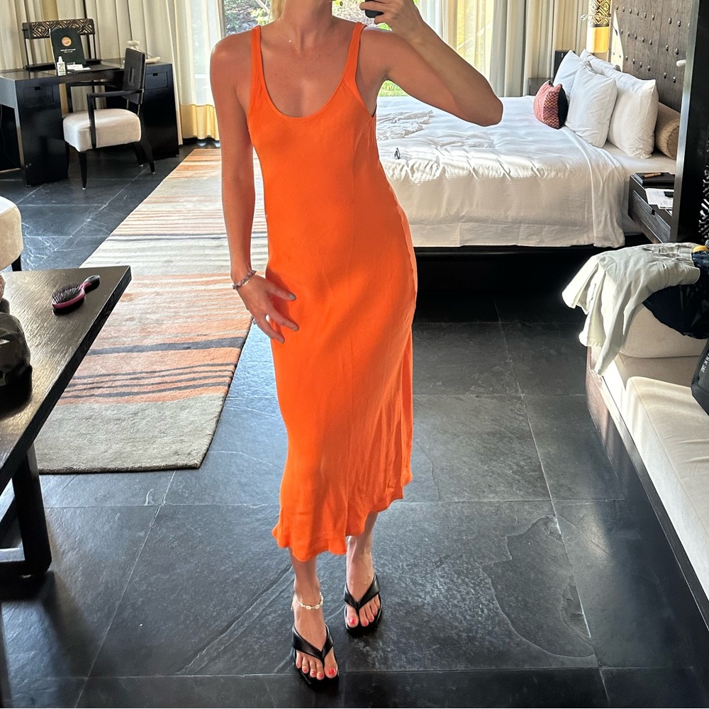 ELECTRIC & ROSE VENICE Orange Sleeveless Maxi Dress size SMALL